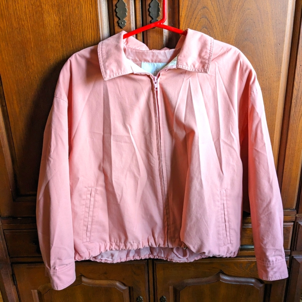 London fog 80s look pink coat